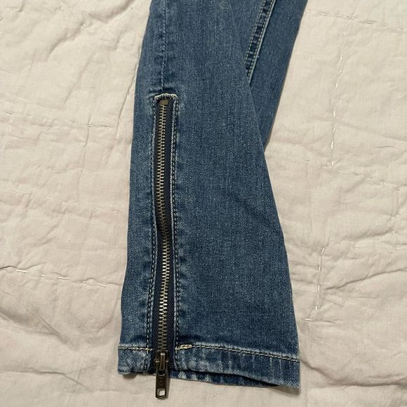 Free People High Waist Skinny Jeans Side Zip Ankle - Picture 6 of 7